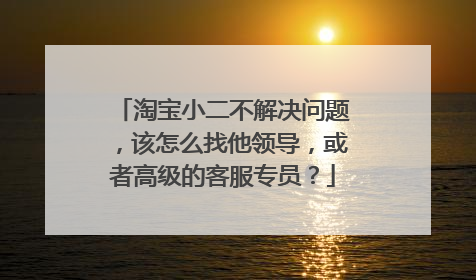 淘宝小二不解决问题,该怎么找他领导,或者高级的客服专员?