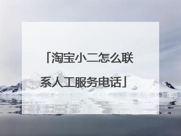 淘宝小二怎么联系人工服务电话