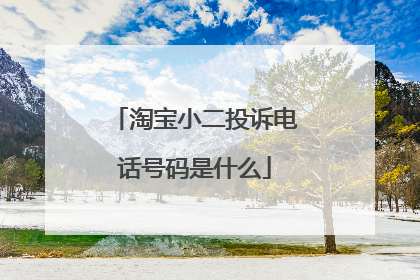 淘宝小二投诉电话号码是什么