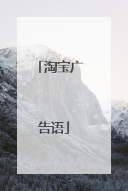 淘宝广告语