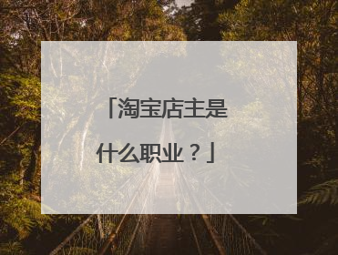淘宝店主是什么职业？