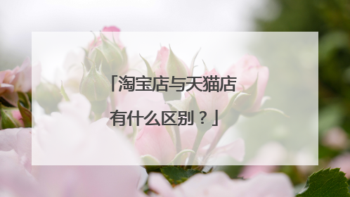 淘宝店与天猫店有什么区别?