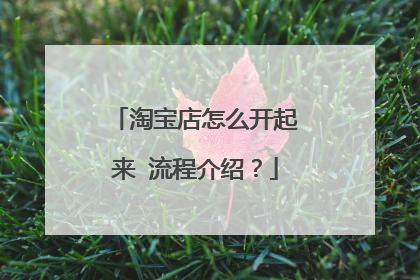 淘宝店怎么开起来 流程介绍?