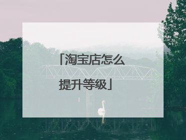 淘宝店怎么提升等级