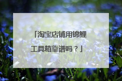 淘宝店铺用锦鲤工具箱靠谱吗?