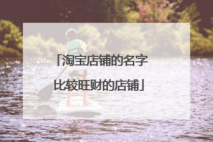 淘宝店铺的名字 比较旺财的店铺