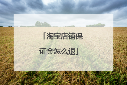 淘宝店铺保证金怎么退