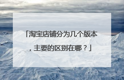 淘宝店铺分为几个版本，主要的区别在哪？