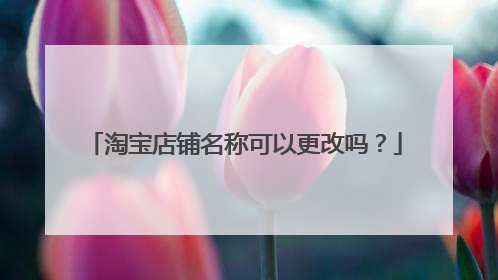 淘宝店铺名称可以更改吗?