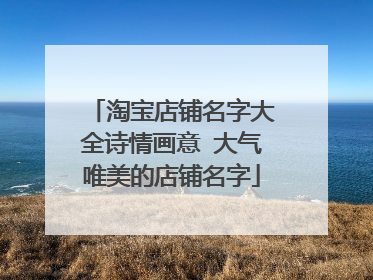 淘宝店铺名字大全诗情画意 大气唯美的店铺名字
