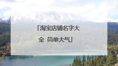 淘宝店铺名字大全 简单大气
