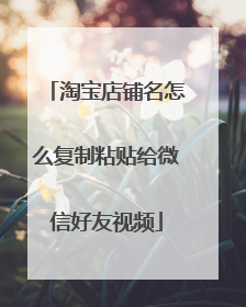 淘宝店铺名怎么复制粘贴给微信好友视频