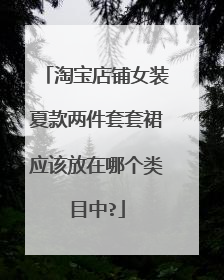 淘宝店铺女装夏款两件套套裙应该放在哪个类目中?