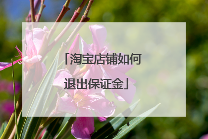 淘宝店铺如何退出保证金
