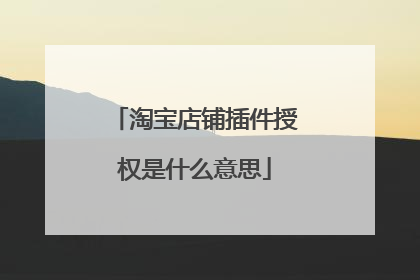 淘宝店铺插件授权是什么意思