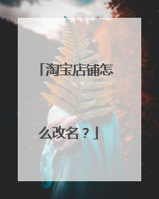 淘宝店铺怎么改名？