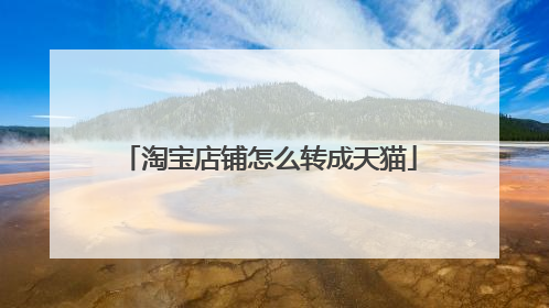 淘宝店铺怎么转成天猫