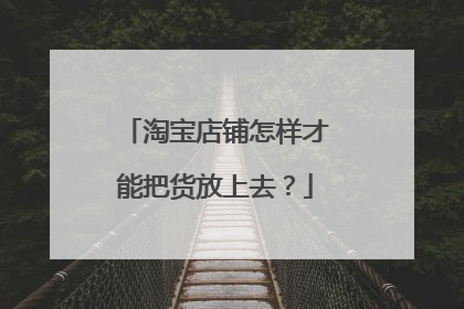淘宝店铺怎样才能把货放上去?