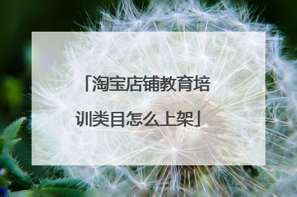 淘宝店铺教育培训类目怎么上架