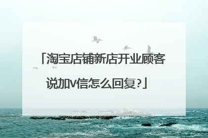 淘宝店铺新店开业顾客说加V信怎么回复?
