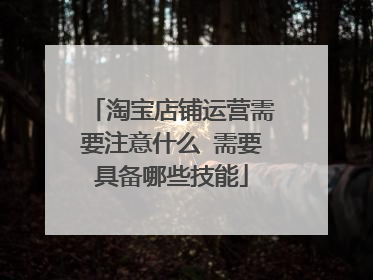 淘宝店铺运营需要注意什么 需要具备哪些技能