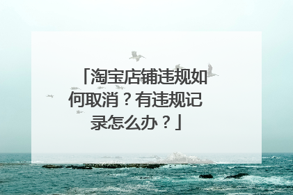 淘宝店铺违规如何取消？有违规记录怎么办？
