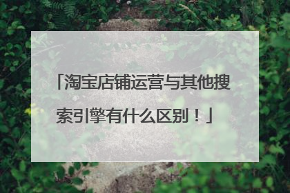 淘宝店铺运营与其他搜索引擎有什么区别!