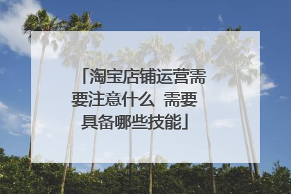 淘宝店铺运营需要注意什么 需要具备哪些技能