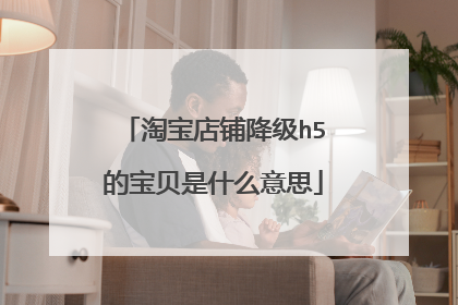 淘宝店铺降级h5的宝贝是什么意思