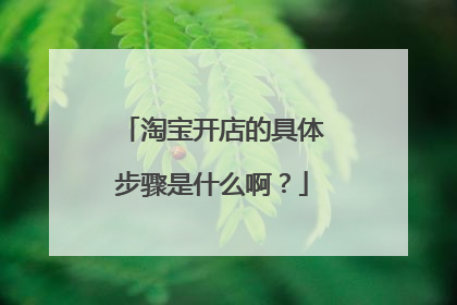 淘宝开店的具体步骤是什么啊?