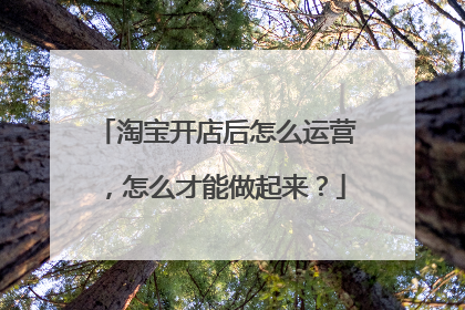 淘宝开店后怎么运营，怎么才能做起来？