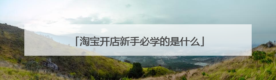 淘宝开店新手必学的是什么