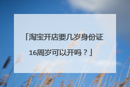 淘宝开店要几岁身份证16周岁可以开吗?