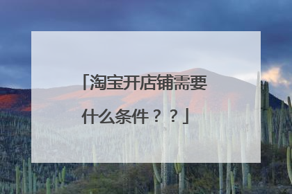 淘宝开店铺需要什么条件??