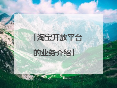 淘宝开放平台的业务介绍
