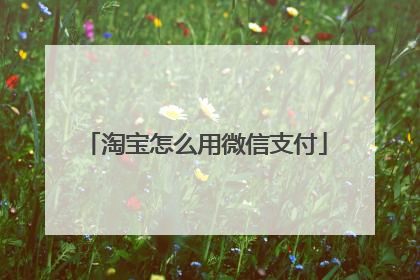 淘宝怎么用微信支付