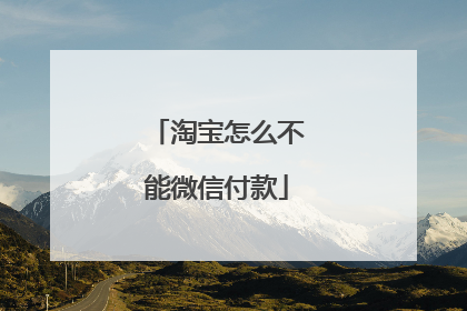 淘宝怎么不能微信付款