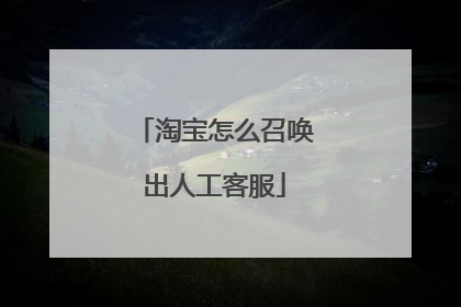淘宝怎么召唤出人工客服