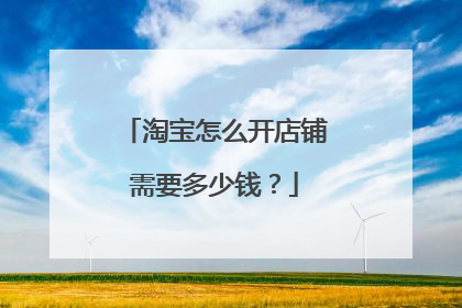 淘宝怎么开店铺需要多少钱?