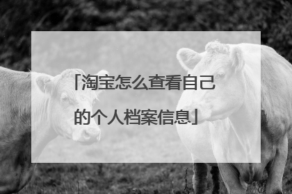 淘宝怎么查看自己的个人档案信息