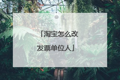 淘宝怎么改发票单位人