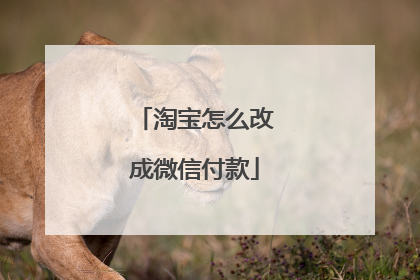 淘宝怎么改成微信付款
