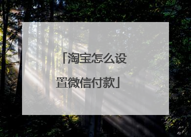 淘宝怎么设置微信付款