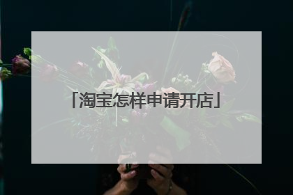 淘宝怎样申请开店