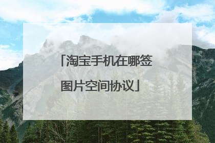 淘宝手机在哪签图片空间协议