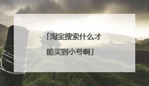 淘宝搜索什么才能买到小号啊