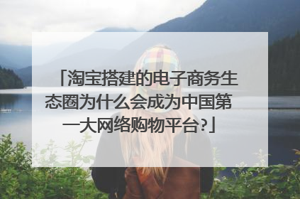 淘宝搭建的电子商务生态圈为什么会成为中国第一大网络购物平台?