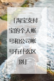 淘宝支付宝的个人帐号和公司帐号有什么区别