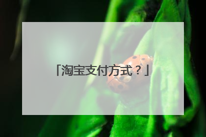淘宝支付方式？