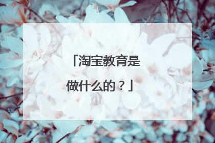 淘宝教育是做什么的?
